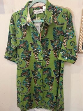 Dizzy Lizzie Green Seahorse Print  Chatham dress - New